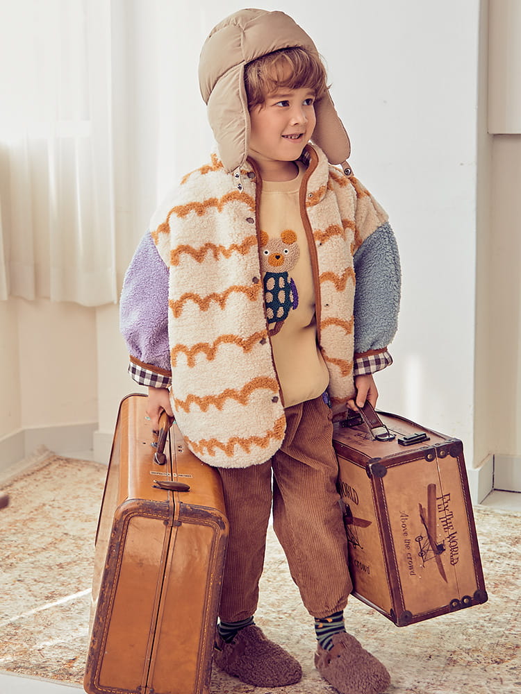 MIMICO - Korean Children Fashion - #Kfashion4kids - Circle Bear Reversible Coat