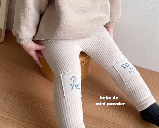 MINI POWDER - Korean Children Fashion - #Kfashion4kids - Smile Patch Leggings - 7