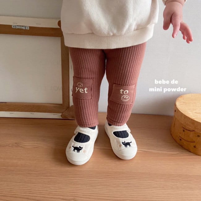 MINI POWDER - Korean Children Fashion - #Kfashion4kids - Smile Patch Leggings - 9