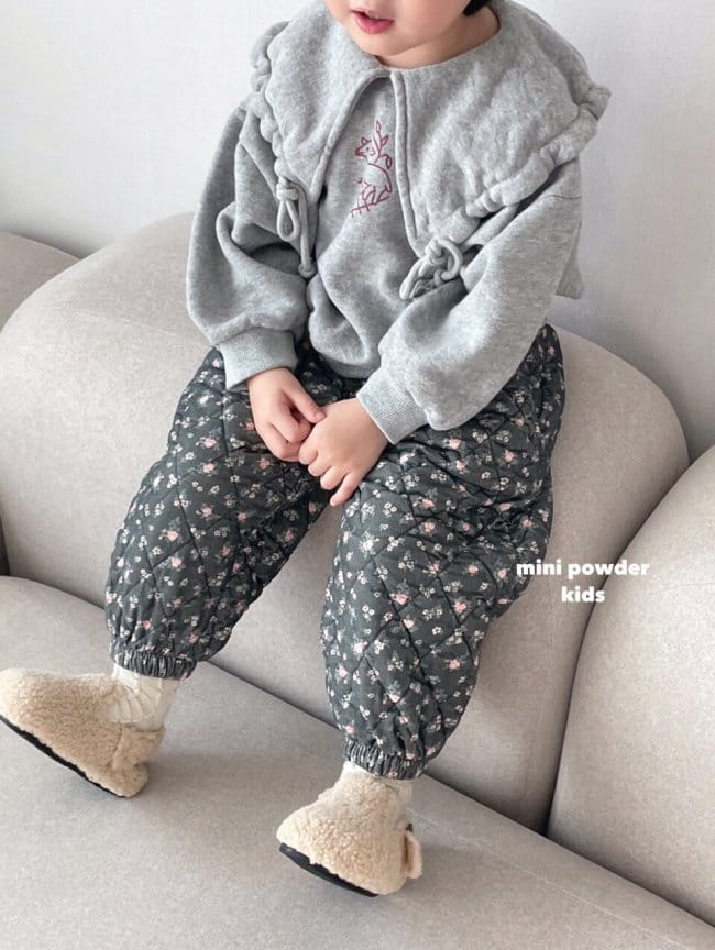 MINI POWDER - Korean Children Fashion - #Kfashion4kids - Flower Bonding Pants - 4