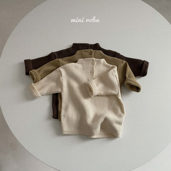 MINI ROBE - Korean Children Fashion - #Kfashion4kids - Bebe Waffle Half Turtleneck Tee - 2