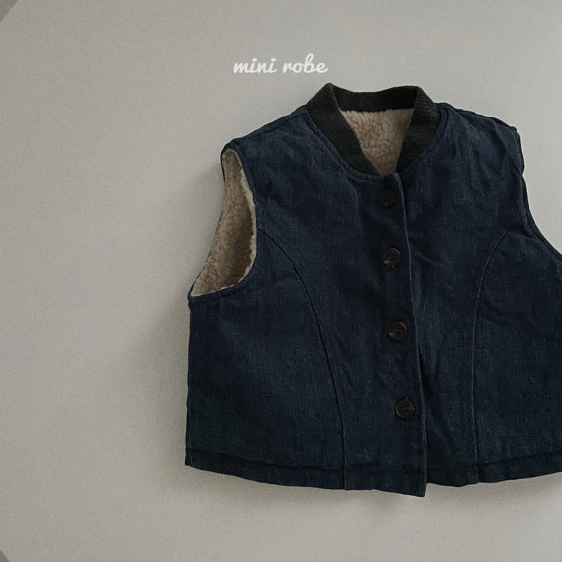 MINI ROBE - Korean Children Fashion - #Kfashion4kids - Fleece Denim Vest