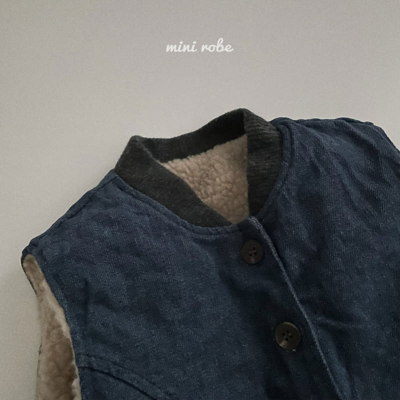 MINI ROBE - Korean Children Fashion - #Kfashion4kids - Fleece Denim Vest - 2