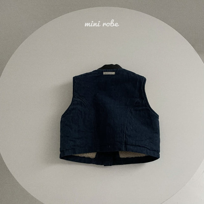 MINI ROBE - Korean Children Fashion - #Kfashion4kids - Fleece Denim Vest - 4