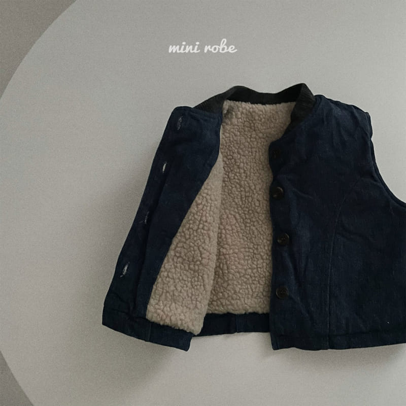 MINI ROBE - Korean Children Fashion - #Kfashion4kids - Fleece Denim Vest - 5
