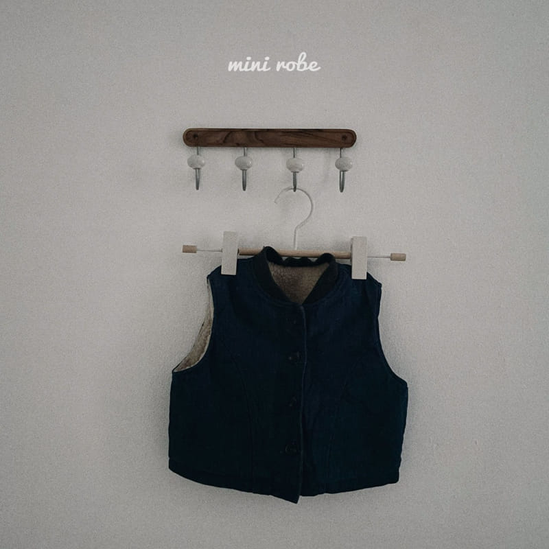 MINI ROBE - Korean Children Fashion - #Kfashion4kids - Fleece Denim Vest - 7