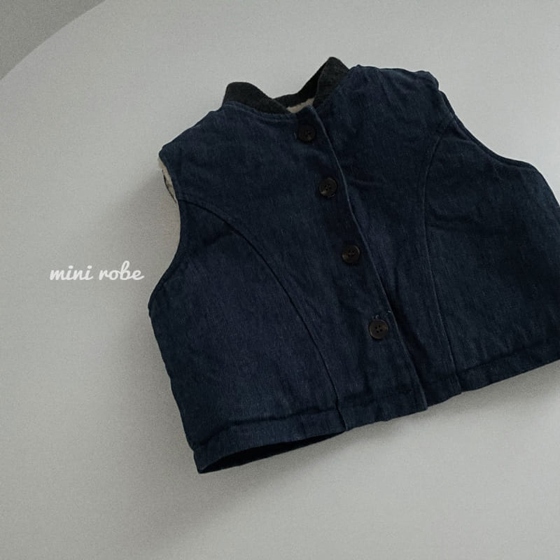 MINI ROBE - Korean Children Fashion - #Kfashion4kids - Fleece Denim Vest - 8