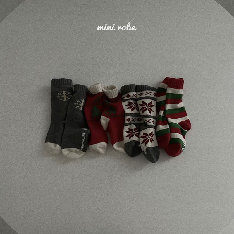 MINI ROBE - Korean Children Fashion - #Kfashion4kids - Bebe Christmas Socks [set of 4]  - 8
