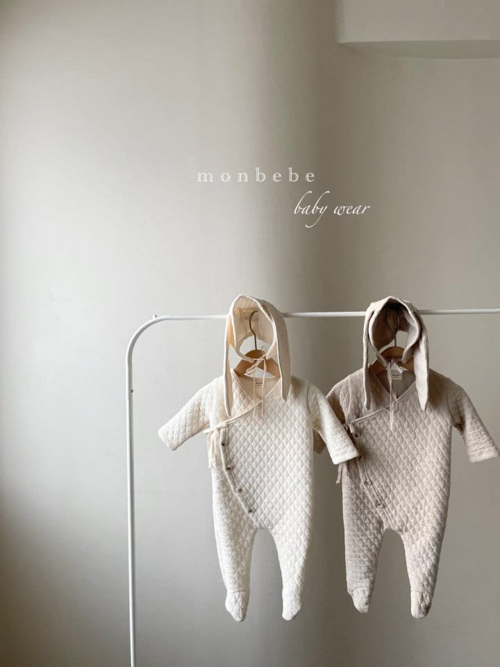 MONBEBE - Korean Children Fashion - #Kfashion4kids - Quilting Barnie Bodysuit with Bonnet