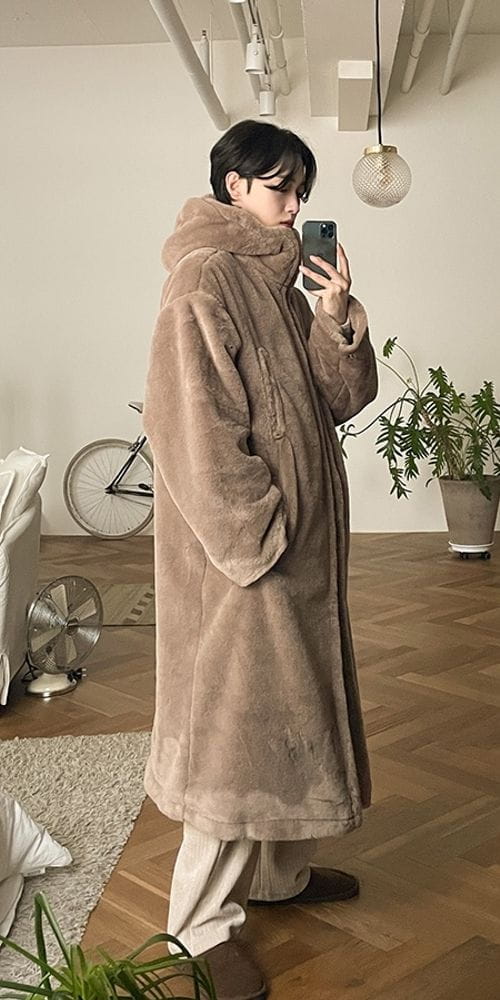 MONE - Korean Children Fashion - #Kfashion4kids - Pupple Mink Long Hoody Zip-up - 9