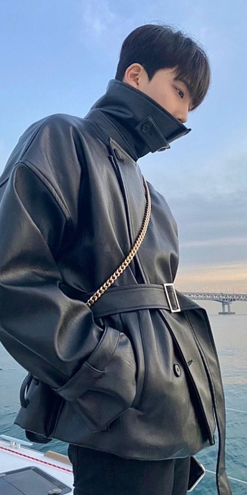 MONE - Korean Children Fashion - #Kfashion4kids - Jeff Leather Short Trench Jacket - 4