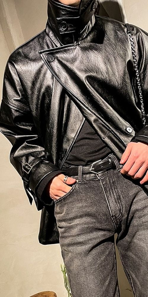 MONE - Korean Children Fashion - #Kfashion4kids - Jeff Leather Short Trench Jacket - 7