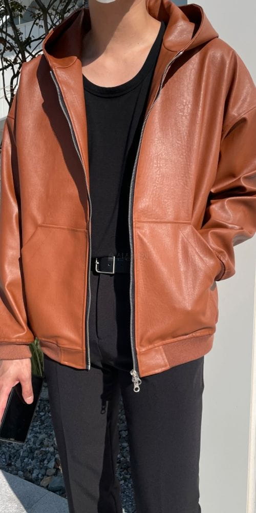 MONE - Korean Children Fashion - #Kfashion4kids - Luare Leather Hoody - 2