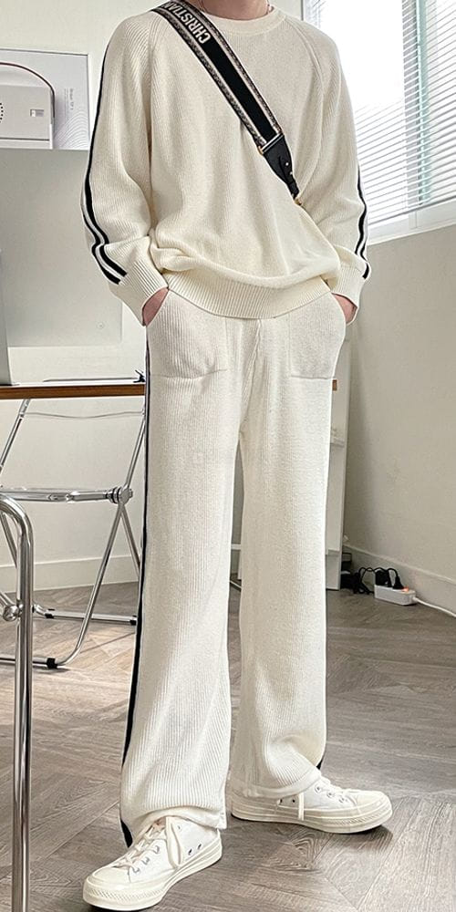 MONE - Korean Children Fashion - #Kfashion4kids - Luben Line Rounf Knit Tee - 2