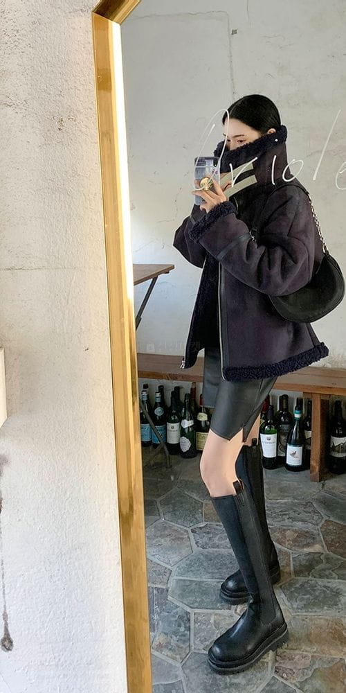MONE - Korean Children Fashion - #Kfashion4kids - Royal Swead Leather Jacket - 4