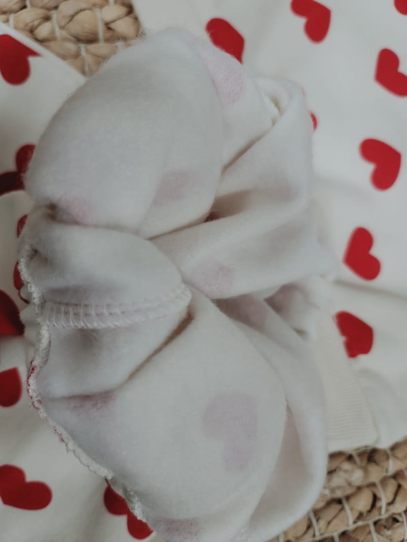 MORAN - Korean Children Fashion - #Kfashion4kids - Fleece Heart Candy Top Bottom Set - 3