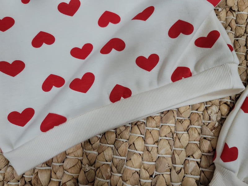 MORAN - Korean Children Fashion - #Kfashion4kids - Fleece Heart Candy Top Bottom Set - 4