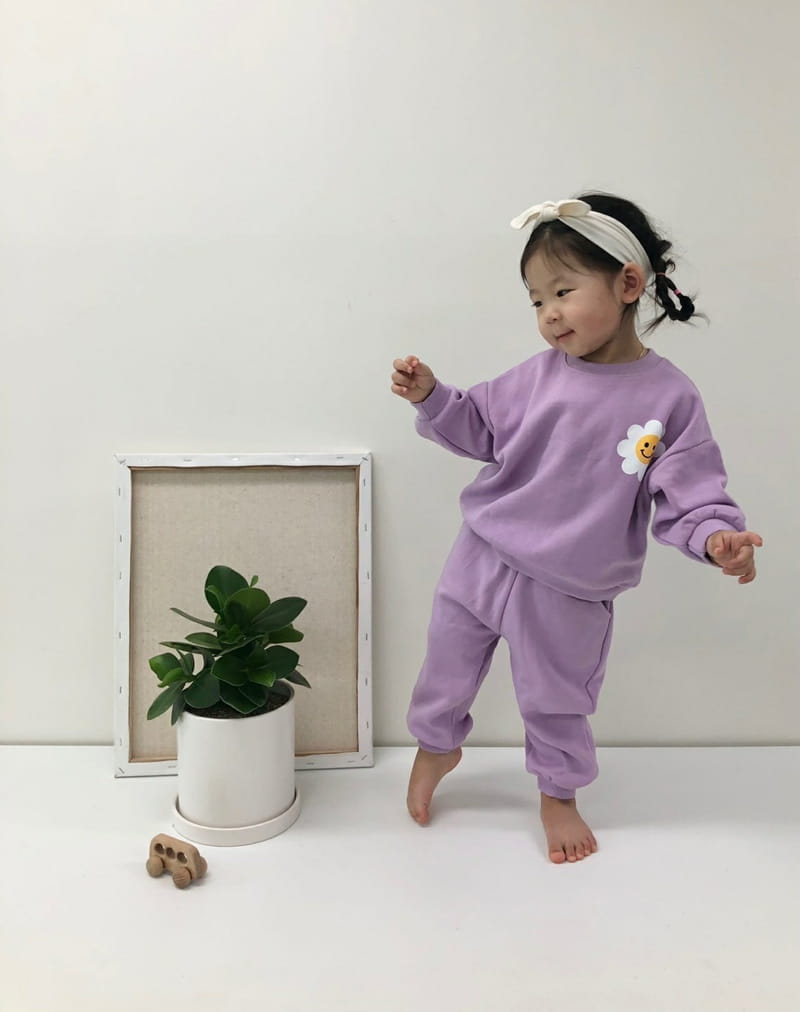 MORAN - Korean Children Fashion - #Kfashion4kids - Fleece Daisy Top Bottom Set - 11