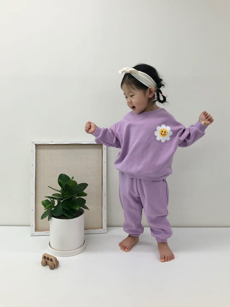 MORAN - Korean Children Fashion - #Kfashion4kids - Fleece Daisy Top Bottom Set - 4