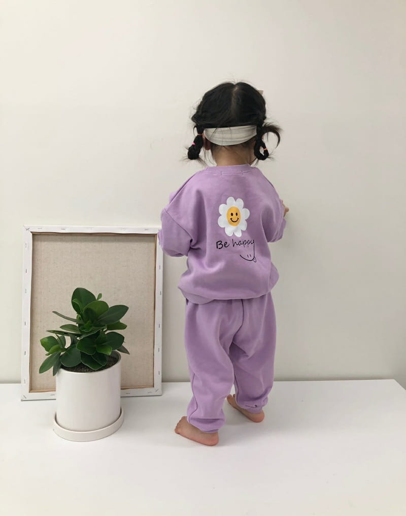 MORAN - Korean Children Fashion - #Kfashion4kids - Fleece Daisy Top Bottom Set - 6