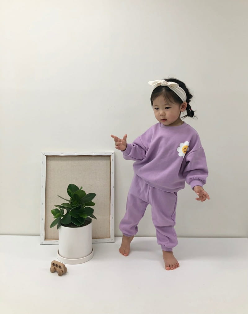 MORAN - Korean Children Fashion - #Kfashion4kids - Fleece Daisy Top Bottom Set - 9
