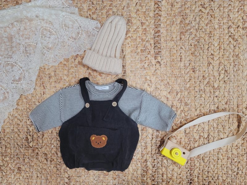 MORAN - Korean Children Fashion - #Kfashion4kids - Bear Dungarees Bloomer