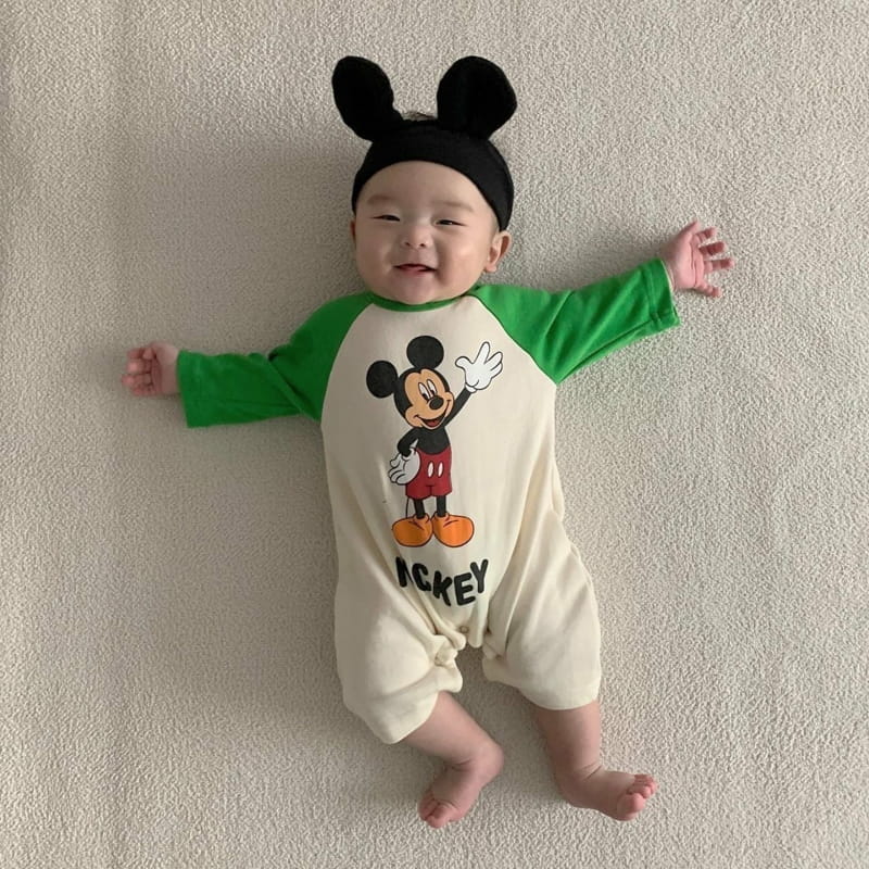 MORAN - Korean Children Fashion - #Kfashion4kids - Fleece Hi Mickey Bodysuit with Hairband - 8