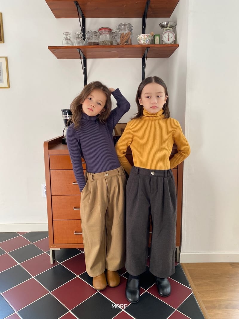 MORE - Korean Children Fashion - #Kfashion4kids - High Neck Rib Knit Tee - 7