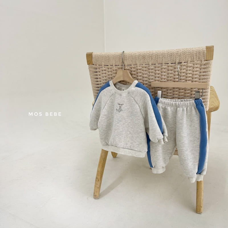 MOS BEBE - Korean Children Fashion - #Kfashion4kids - Barnie Line Top Bottom Set - 12
