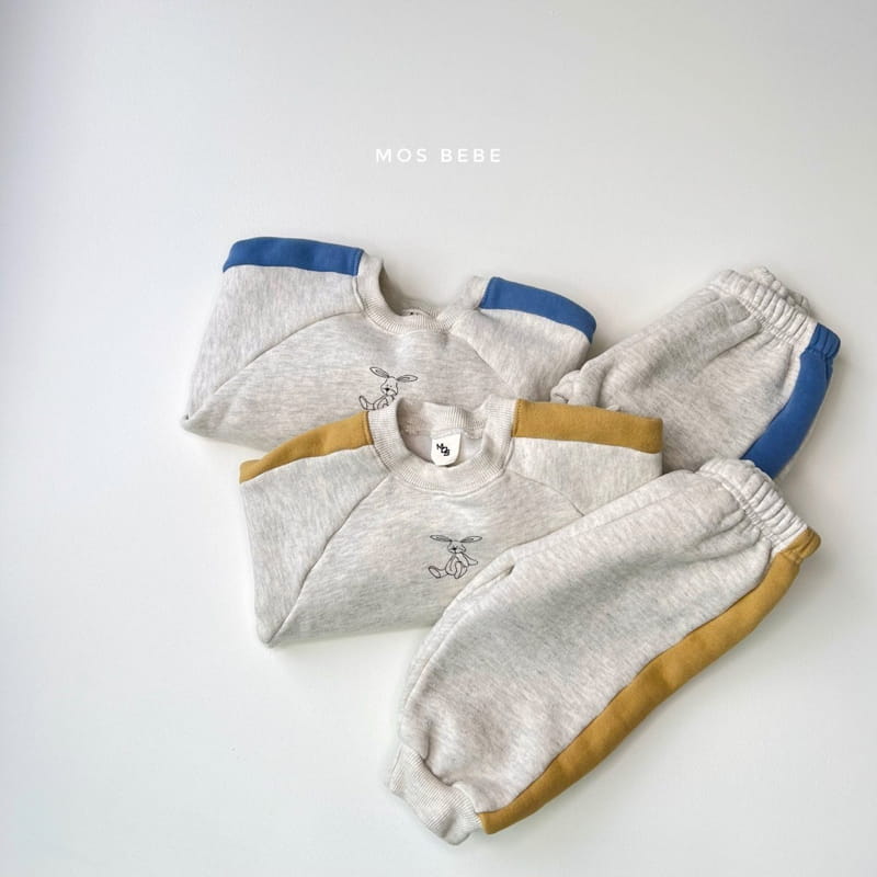 MOS BEBE - Korean Children Fashion - #Kfashion4kids - Barnie Line Top Bottom Set - 2