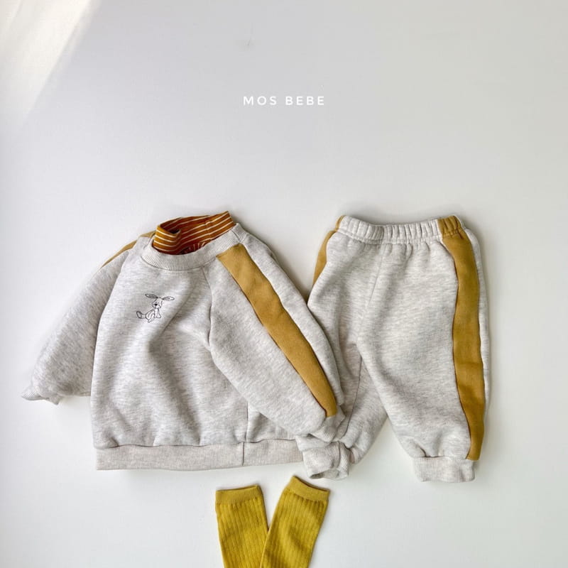 MOS BEBE - Korean Children Fashion - #Kfashion4kids - Barnie Line Top Bottom Set - 3