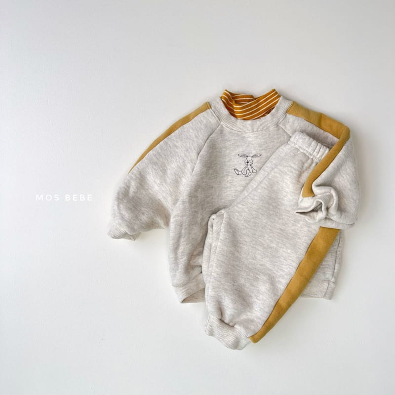 MOS BEBE - Korean Children Fashion - #Kfashion4kids - Barnie Line Top Bottom Set - 4