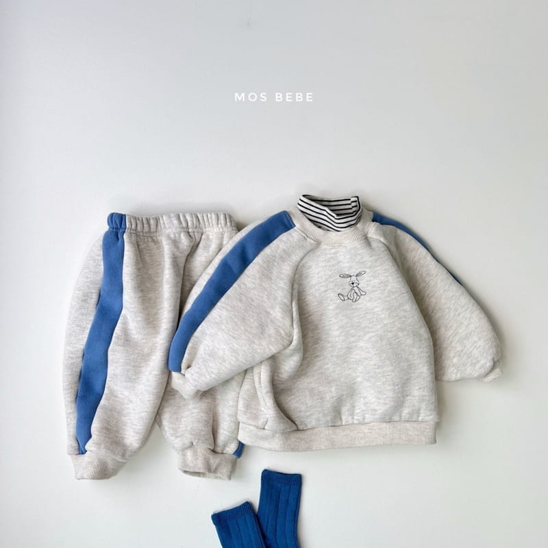 MOS BEBE - Korean Children Fashion - #Kfashion4kids - Barnie Line Top Bottom Set - 5