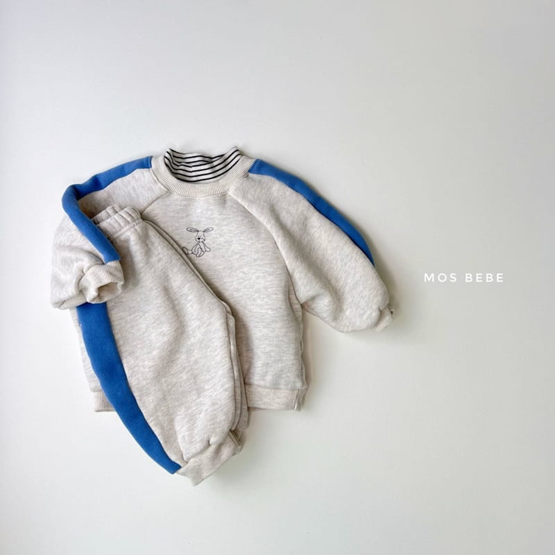 MOS BEBE - Korean Children Fashion - #Kfashion4kids - Barnie Line Top Bottom Set - 6