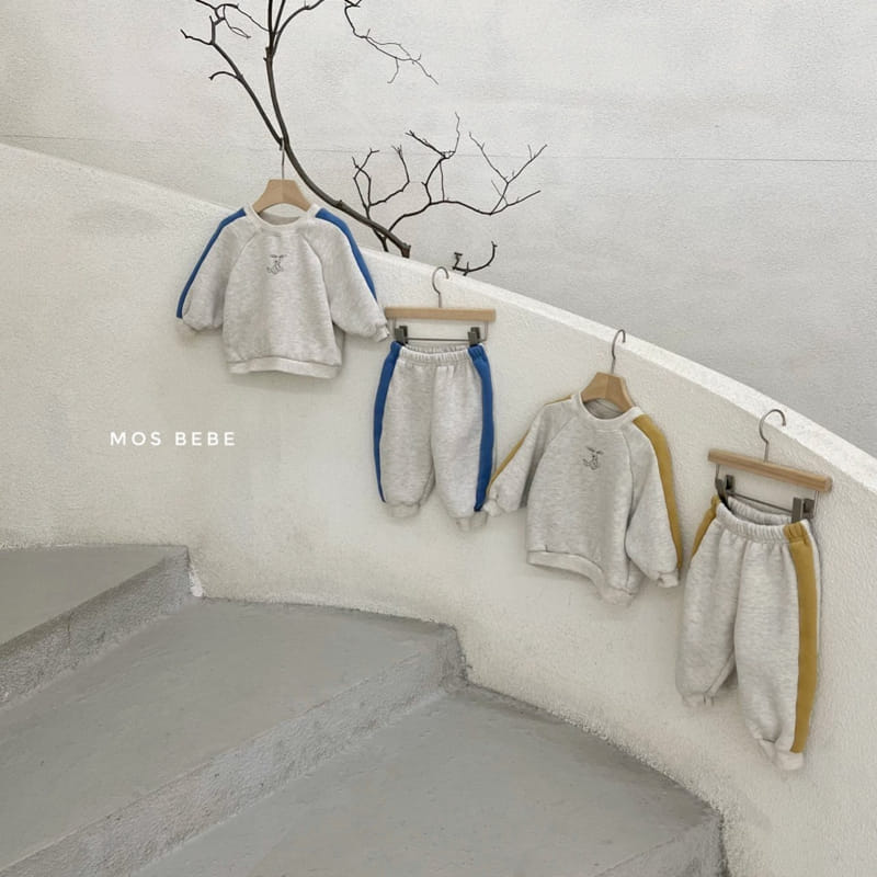 MOS BEBE - Korean Children Fashion - #Kfashion4kids - Barnie Line Top Bottom Set - 7
