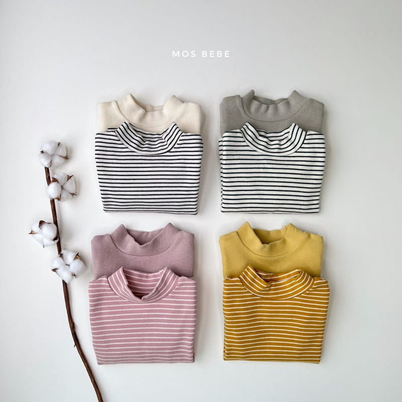 MOS BEBE - Korean Children Fashion - #Kfashion4kids - Half Turtleneck 1+1 Tee - 2
