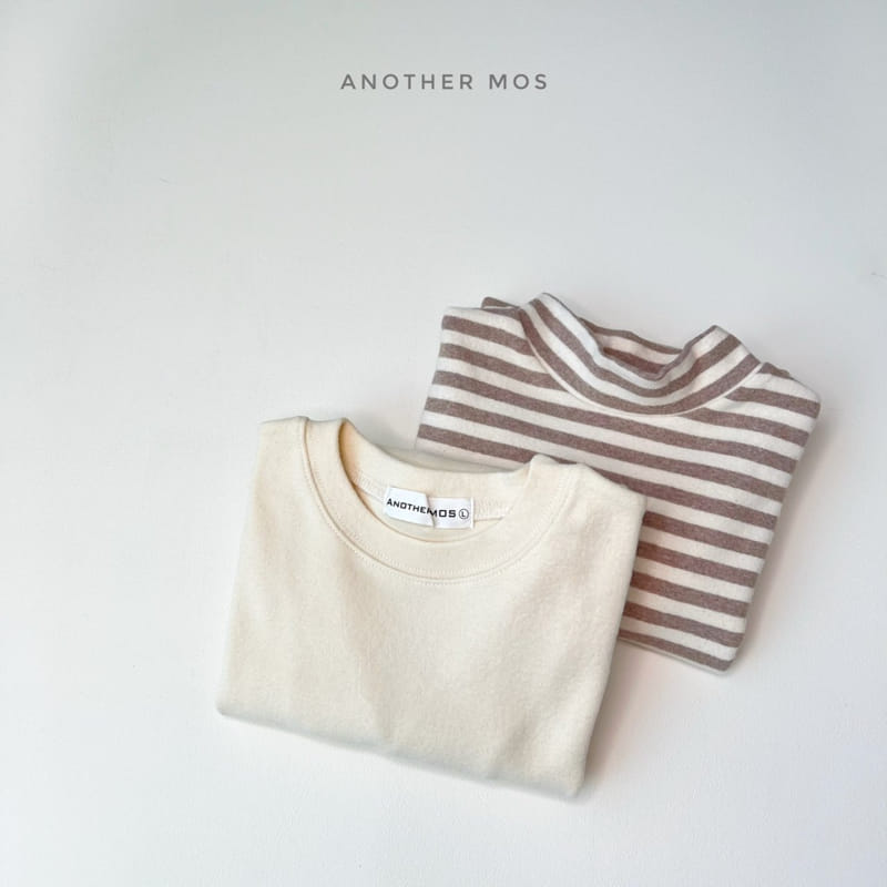 MOS BEBE - Korean Children Fashion - #Kfashion4kids - Stripes Half Turtleneck Simple Round Tee Set