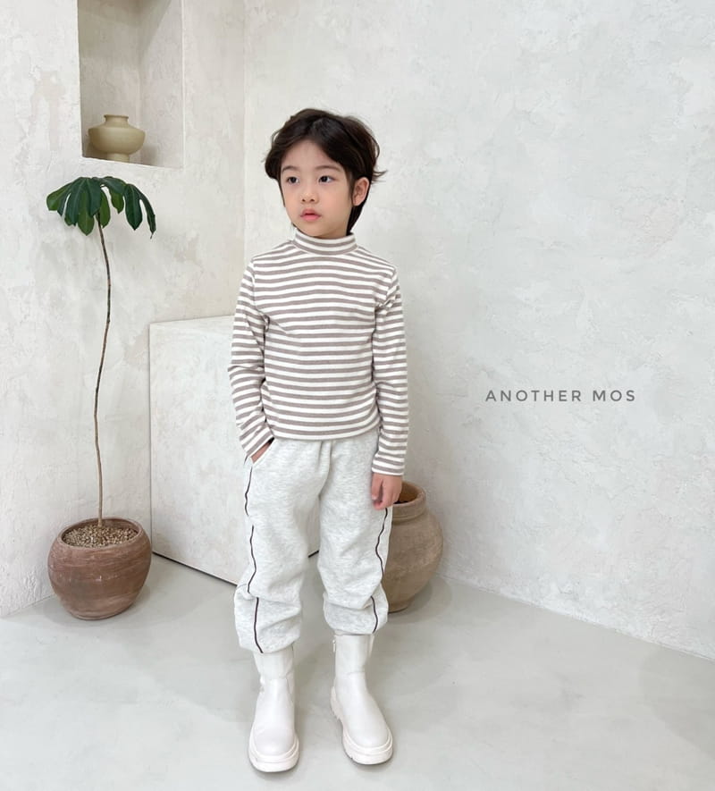 MOS BEBE - Korean Children Fashion - #Kfashion4kids - Stripes Half Turtleneck Simple Round Tee Set - 10