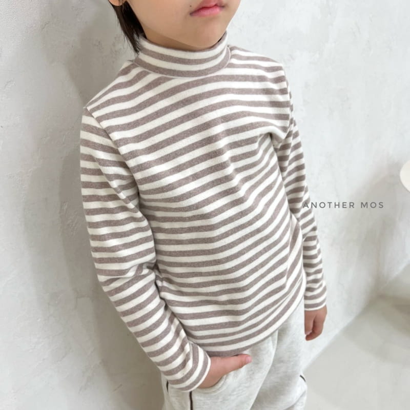 MOS BEBE - Korean Children Fashion - #Kfashion4kids - Stripes Half Turtleneck Simple Round Tee Set - 11