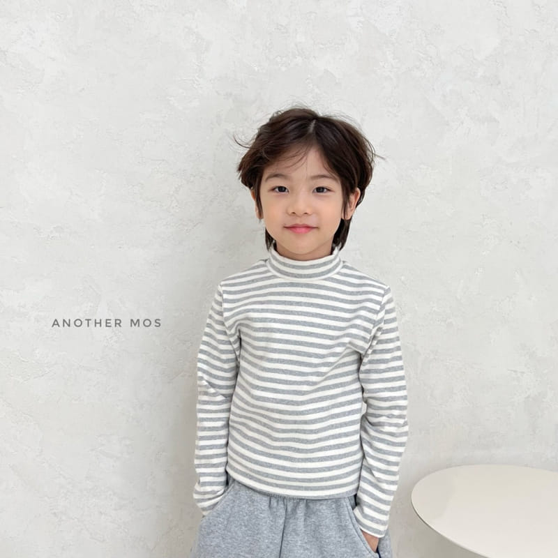 MOS BEBE - Korean Children Fashion - #Kfashion4kids - Stripes Half Turtleneck Simple Round Tee Set - 12