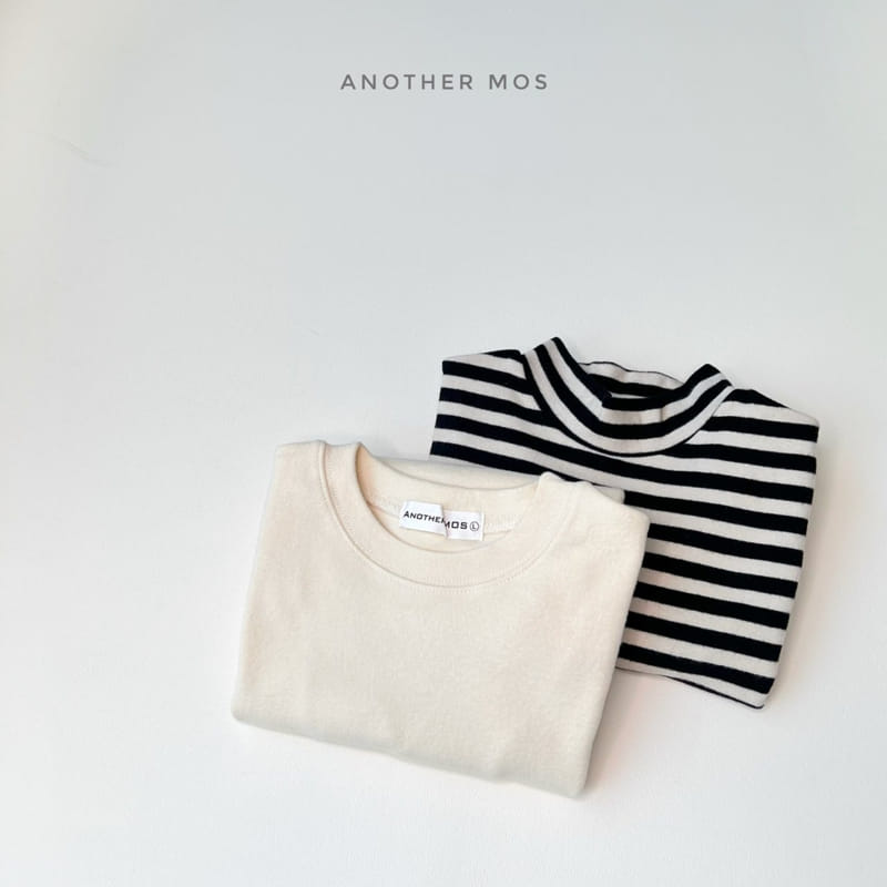 MOS BEBE - Korean Children Fashion - #Kfashion4kids - Stripes Half Turtleneck Simple Round Tee Set - 3