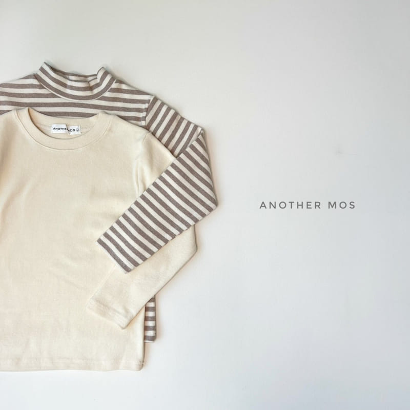MOS BEBE - Korean Children Fashion - #Kfashion4kids - Stripes Half Turtleneck Simple Round Tee Set - 4