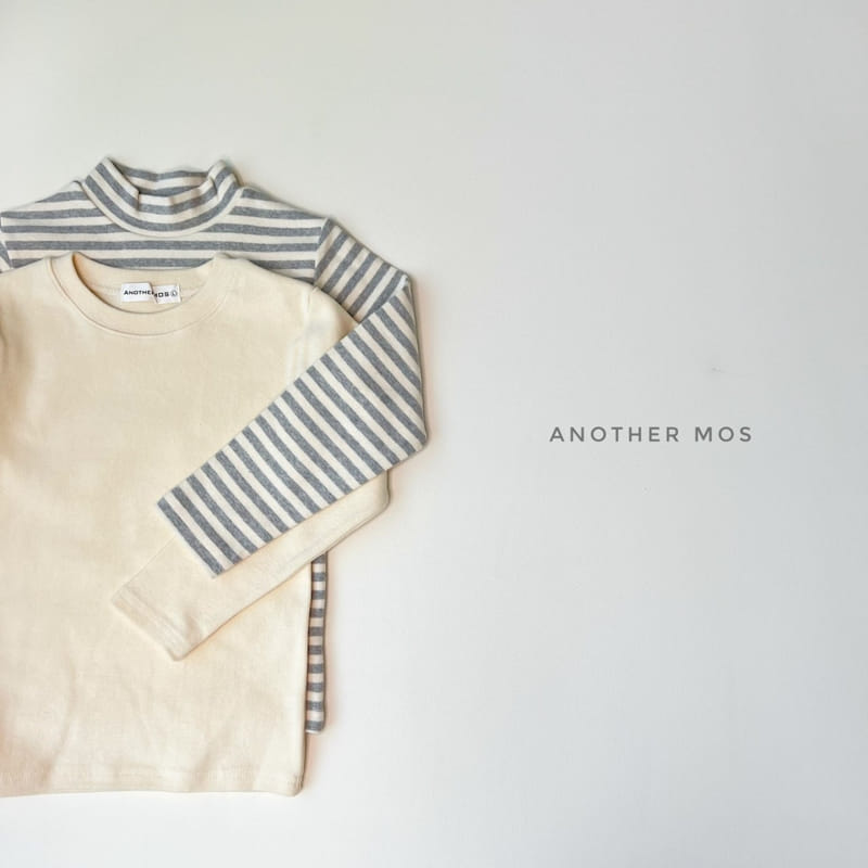 MOS BEBE - Korean Children Fashion - #Kfashion4kids - Stripes Half Turtleneck Simple Round Tee Set - 5