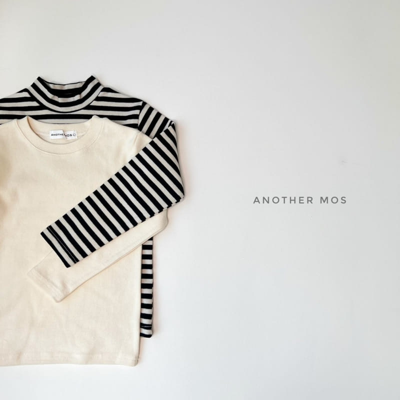 MOS BEBE - Korean Children Fashion - #Kfashion4kids - Stripes Half Turtleneck Simple Round Tee Set - 6