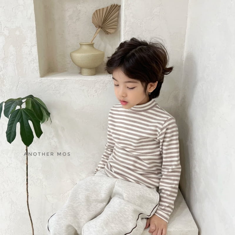 MOS BEBE - Korean Children Fashion - #Kfashion4kids - Stripes Half Turtleneck Simple Round Tee Set - 8
