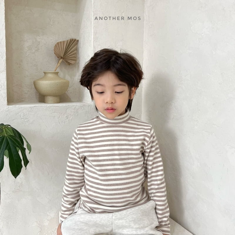 MOS BEBE - Korean Children Fashion - #Kfashion4kids - Stripes Half Turtleneck Simple Round Tee Set - 9