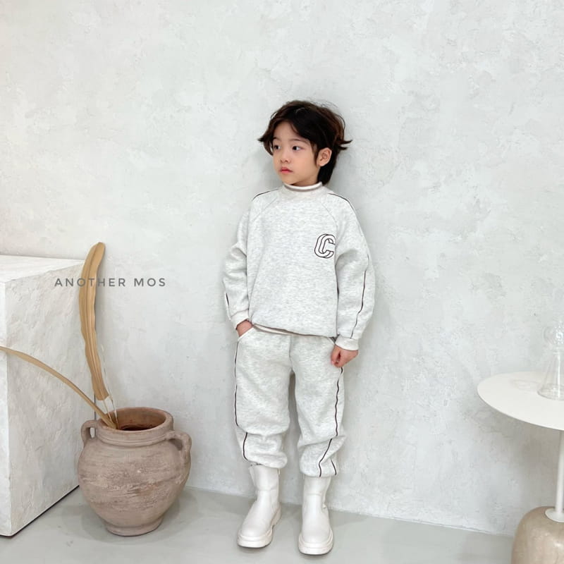 MOS BEBE - Korean Children Fashion - #Kfashion4kids - Double Line Embroidery Top Bottom Set