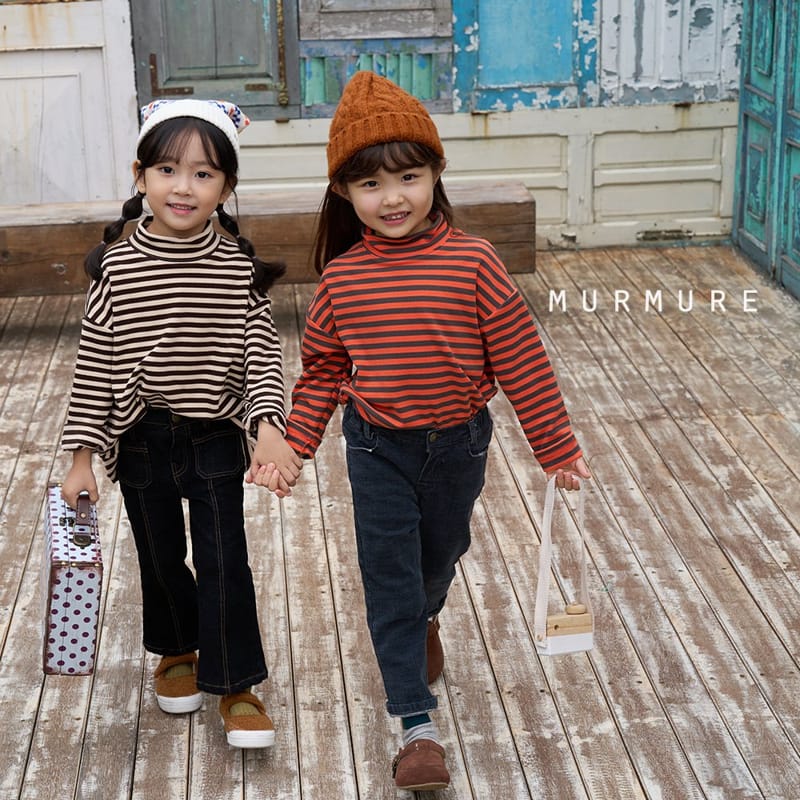 MURMURE - Korean Children Fashion - #Kfashion4kids - Stripes Turtleneck Tee