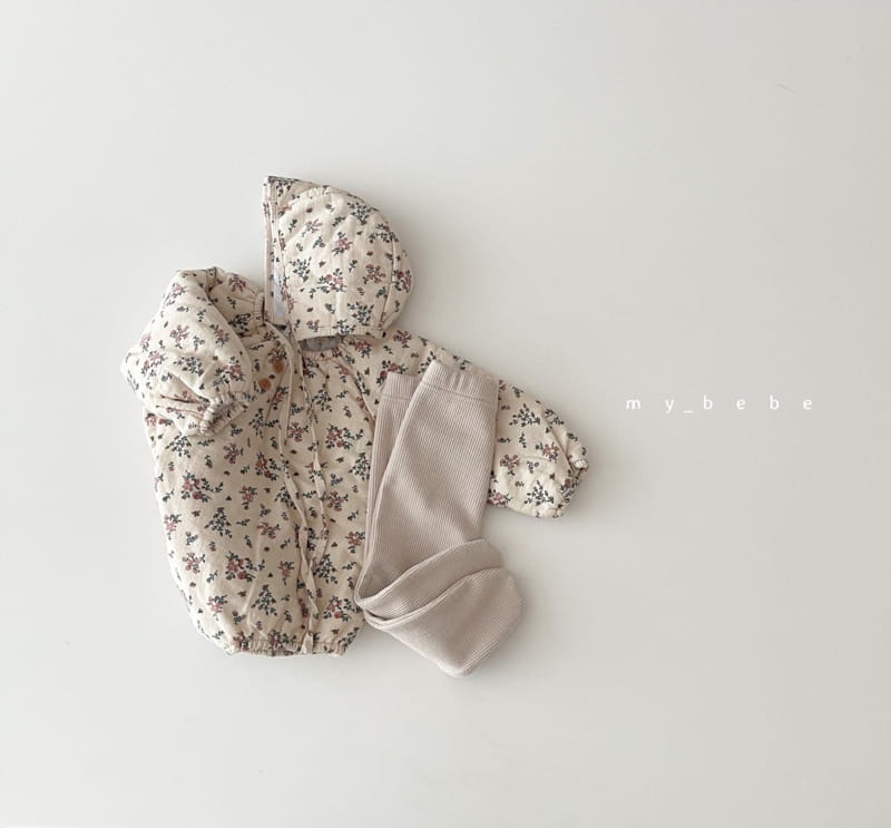 MY BEBE - Korean Children Fashion - #Kfashion4kids - Saffron Bonding Bodysuit with Bonnet - 11
