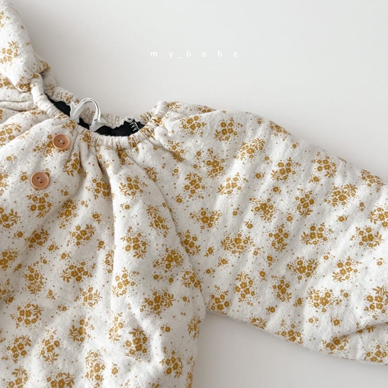 MY BEBE - Korean Children Fashion - #Kfashion4kids - Saffron Bonding Bodysuit with Bonnet - 8